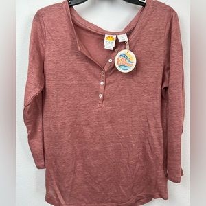 100% LINEN C&C CALIFORNIA longe sleeve top size  small